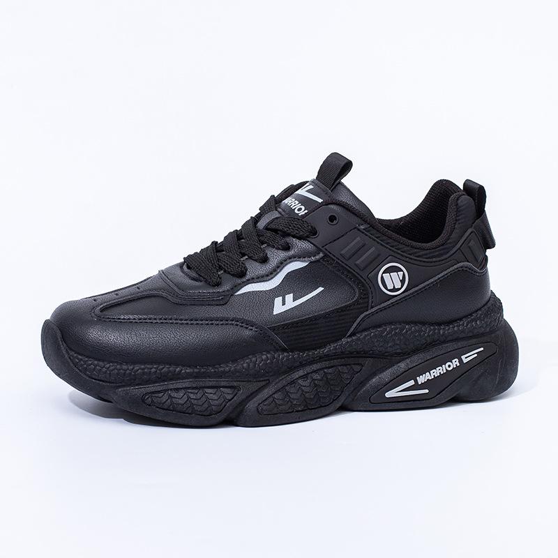 Low-top leather comfortable men's shoes color matching high-value black shoes trendy platform shoes
