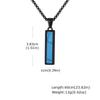 Fashion Retro Geometric Natural Stone Pendant Necklace, Blue Stone Stainless Steel Necklace, Minimalist Vintage Jewelry for Men