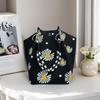 Knitted Tote with Woven Ring Buckle, 3D Magnetic Snap Handbag & Clutch