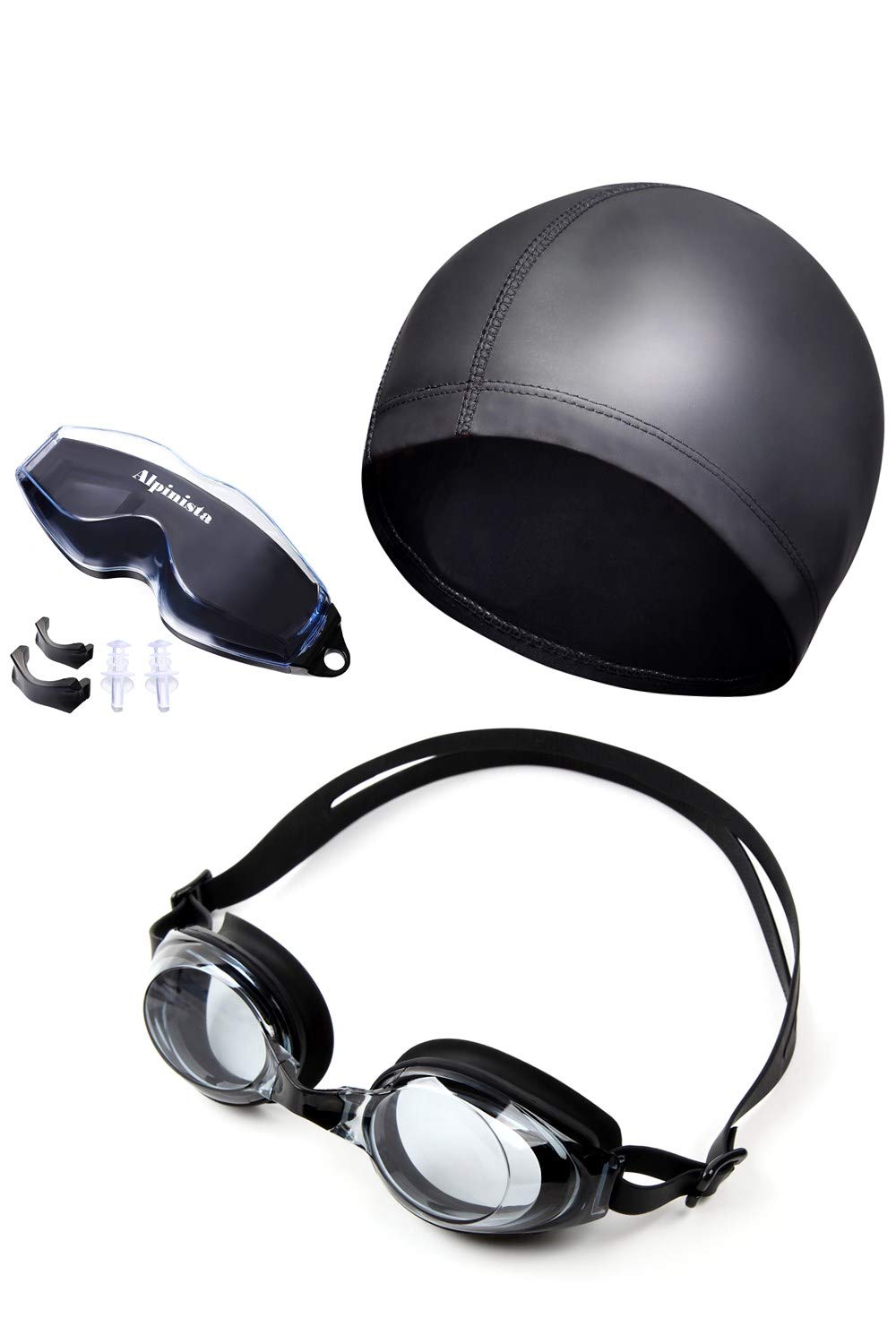 

Очки для плавания и шапочка для плавания Носовая перегородка 3 Инструкция на японском языке в комплекте Силиконовая шапочка [Alpinista] Набор, Защита от запотевания, Прозрачные, Размеры, Беруши,