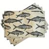 4pcs Placemats Set, Fish Pattern Fabric Decorative Mats, Perfect for Dining Tables and Coffee Tables, Home Décor, Kitchen & Restaurant Party