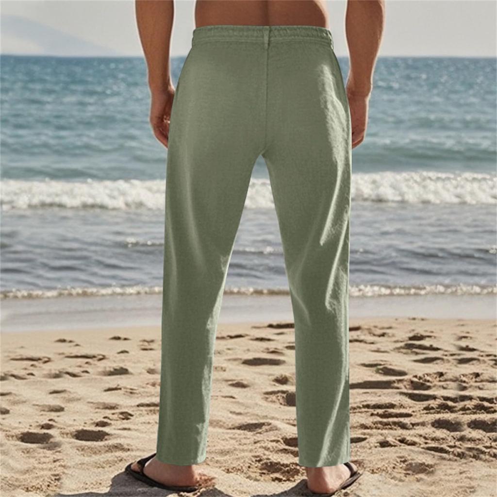 Modische, einfarbige, lässige Hose mit geradem Bein für Herren