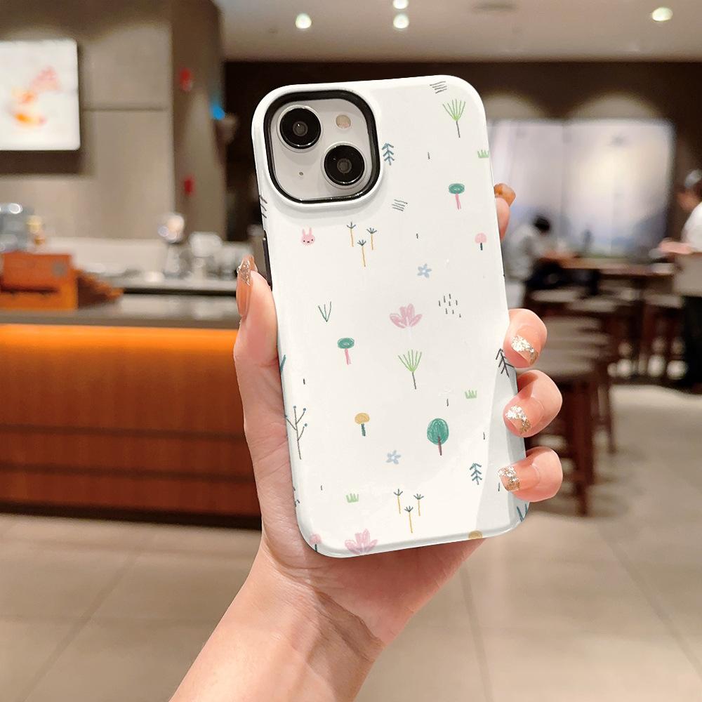 

For Apple 16 Mobile Phone Case for IPhone 15 Promax Film 14 Stand 13 Two-in-one 12 Cartoon 11 Illustration For iPhone 17PROMAX