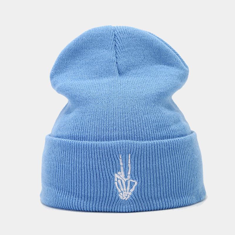 Skull Embroidered Knit Hat For Men Women Fall Winter Fashion Beanie With Sun Protection And Warmth
