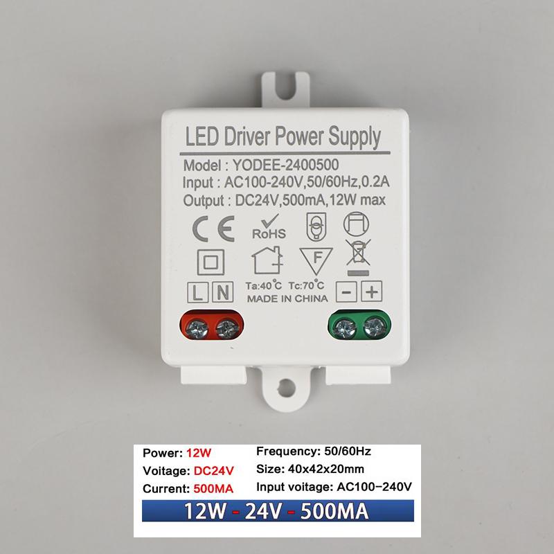 1PC DC12V 24V Power Supply Constant Voltage Switching 3W 6W 12W Lighting LED Transformer 250 500mA 600 830mA 1.0mA Power Adapter