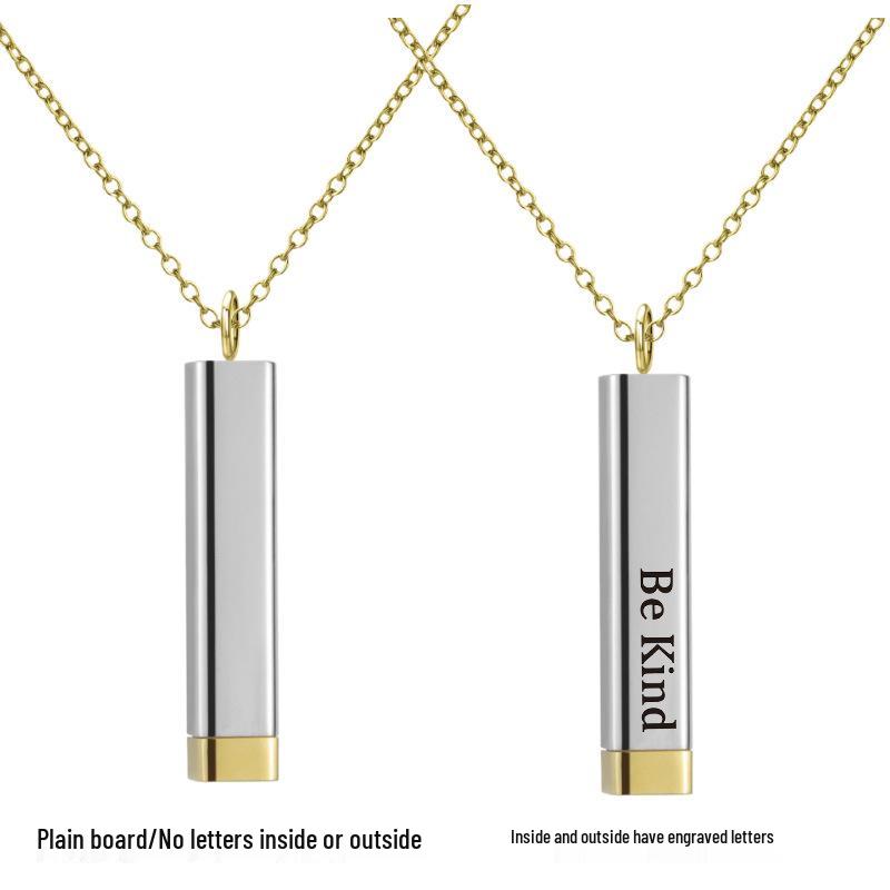 Stainless Steel 3D Bar Pendant Clavicle Chain