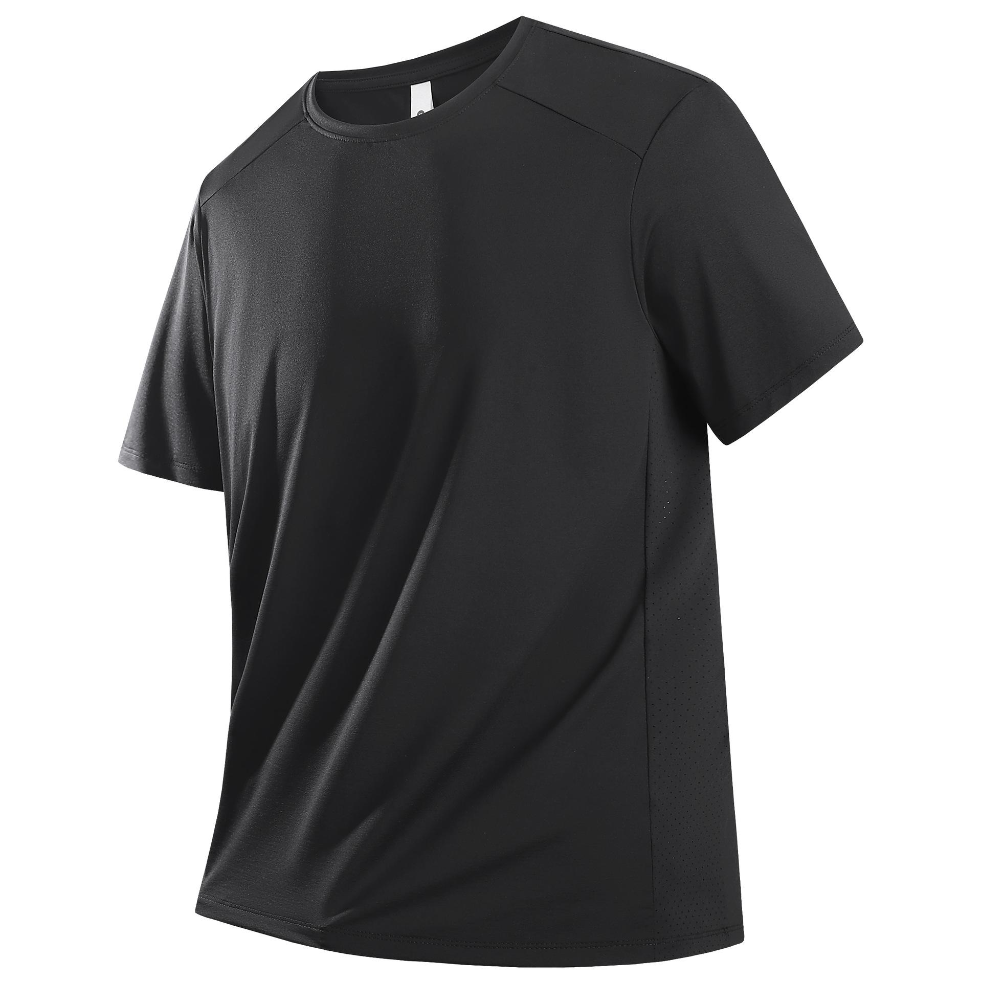 

Men’s Liquid Ammonia Ice Silk Quick-Drying Short-Sleeve T-Shirt, Cool-Feel Breathable Sports Top, Plus-Size Loose 8XL T-Shirt 2XL чёрный