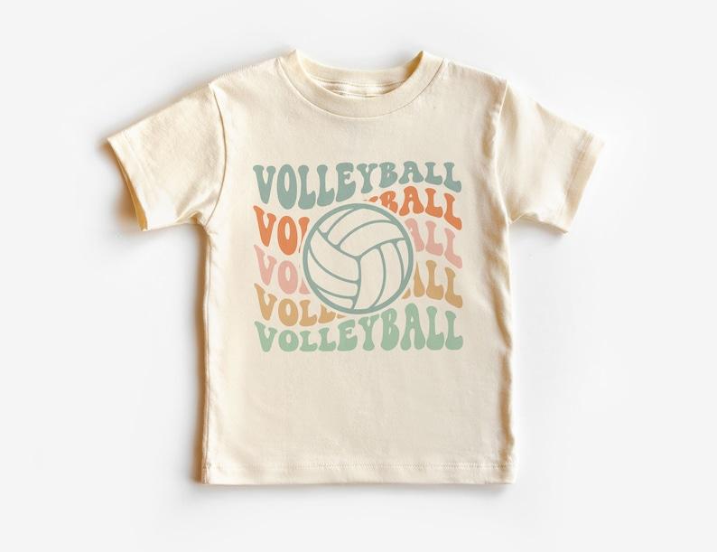 Retro Volleyball Toddler Shirt - Groovy Volleyball Player Gifts - Toddler & Youth Natural Tee 100