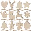 10pcs DIY Wooden Christmas Balls Decoration Round Craft Baubles Tags Hanging Ornament for Christmas New Year Pendant Decor