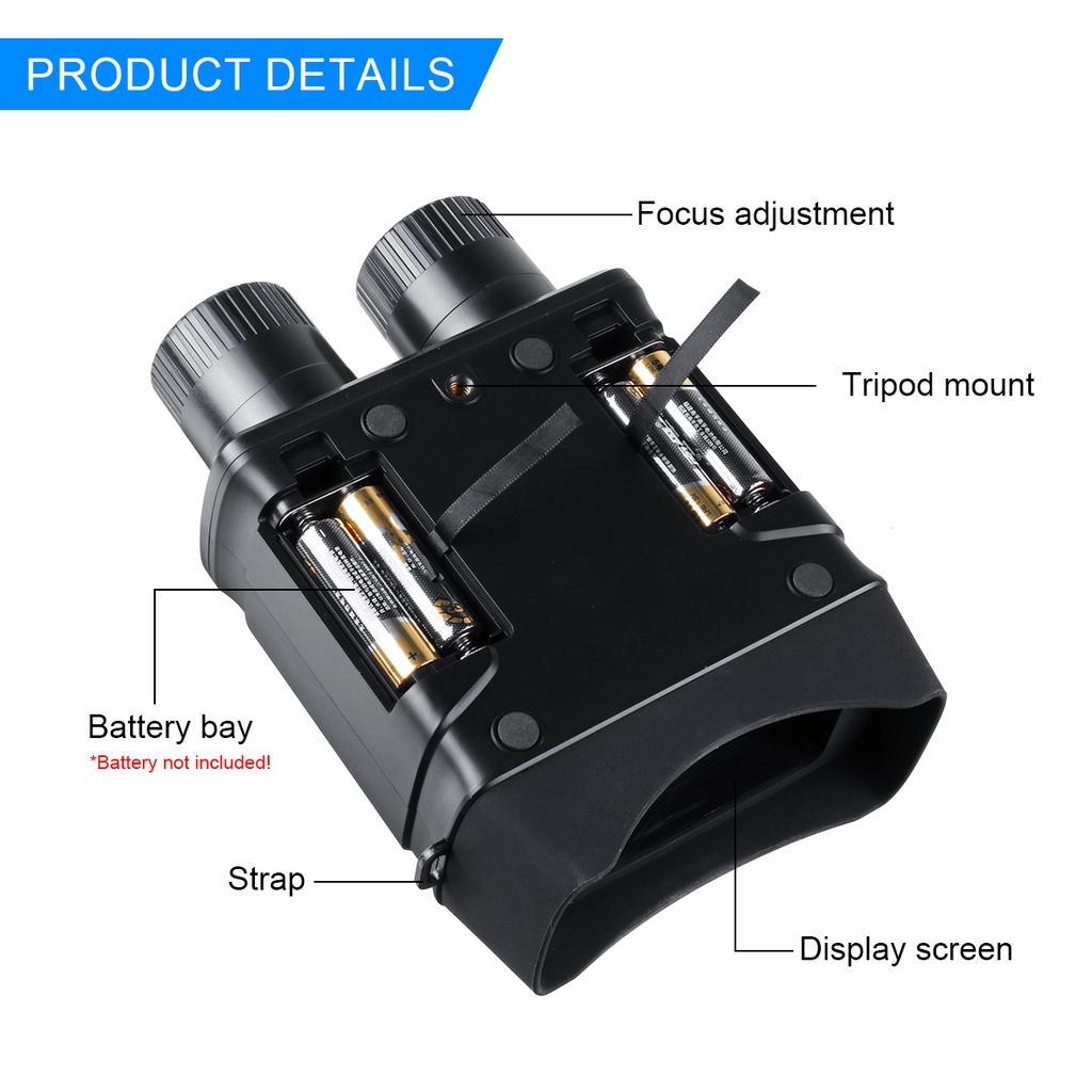 196*130*75mm 1080P binokulární digitální zařízení pro noční vidění 10megapixelový infračervený optický výkonný binokulární dalekohled 5x digitální zoom pro lov