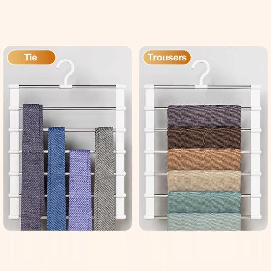 2/3Pcs Trouser Hangers with Rotatable Hooks Space-saving Foldable Design Multipurpose Skirts Scarves Storage