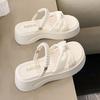French popular versatile flat-bottomed beach shoes fairy style thick-soled cool slippers female summer fashion skirt 2025 new