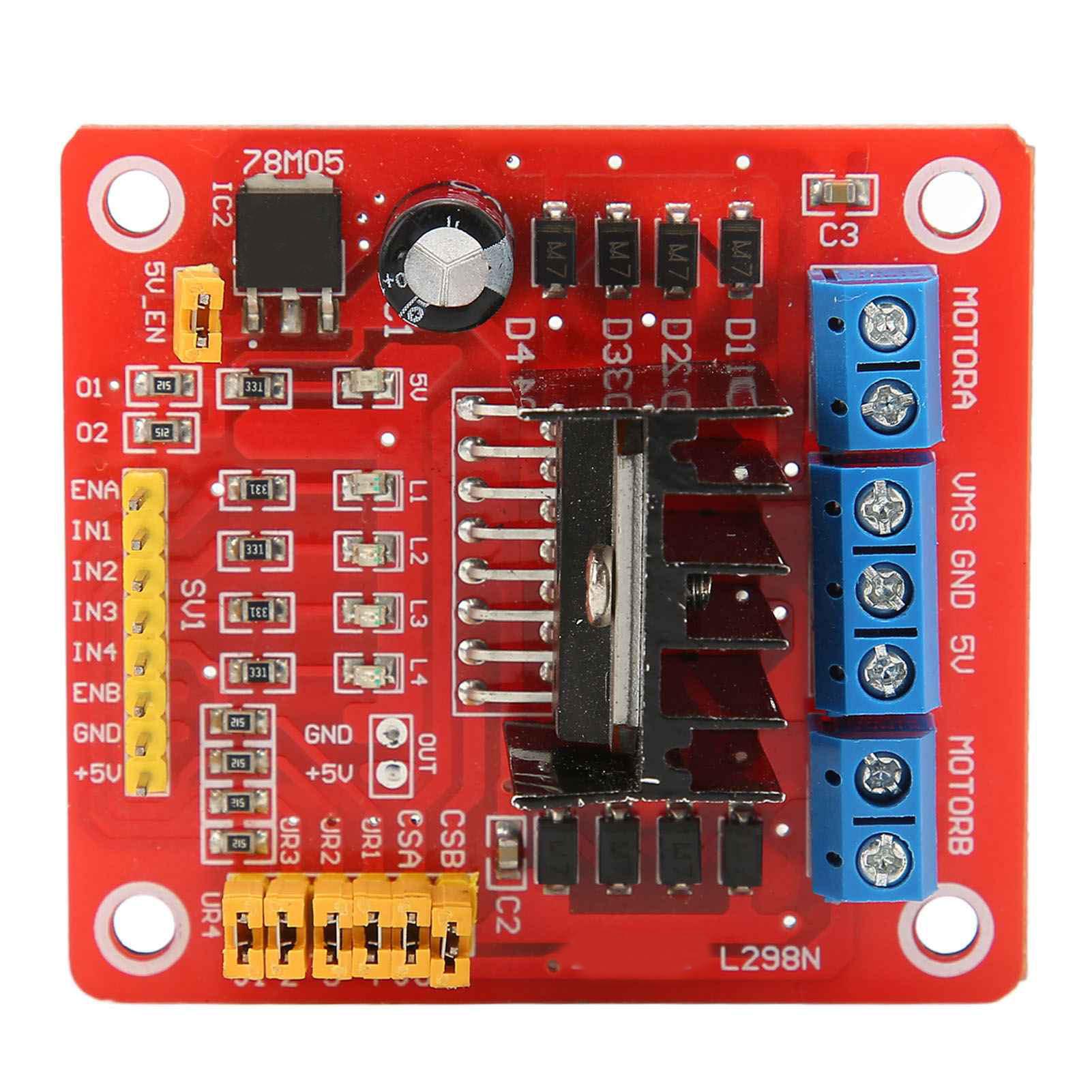 

L298N Dual H Bridge Модуль драйвера крокового двигуна постійного струму Багатофункціональна плата контролера двигуна