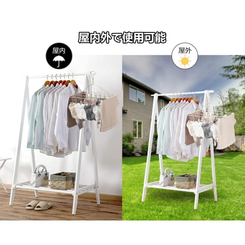 Rakkyerso Clothes Drying Rack, 40-Piece Square Hanger, Stainless Steel, Durable, Anti-Slip, Easy to Store, Rust-Resistant