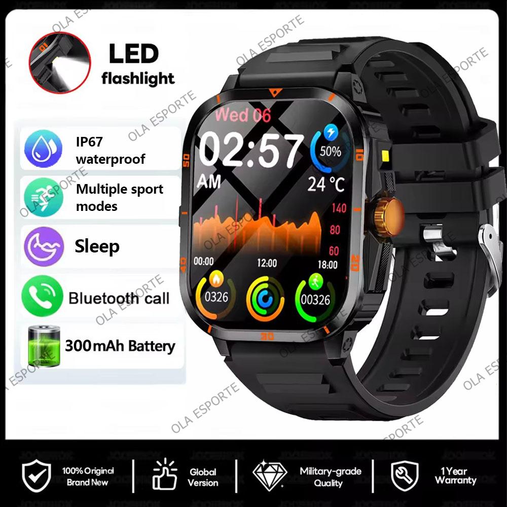 New Smartwatch Bluetooth Calling, Message Alerts, Alarm Clock, Outdoor LED Flashlight, Multi-Sport Mode Smart Watch Men Women
