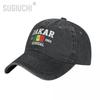 Flag of Senegal EST Dakar Unisex Adult Charcoal Washed Denim Baseball Cap Unisex Vintage Cotton Dad Patriotic Trucker Hat