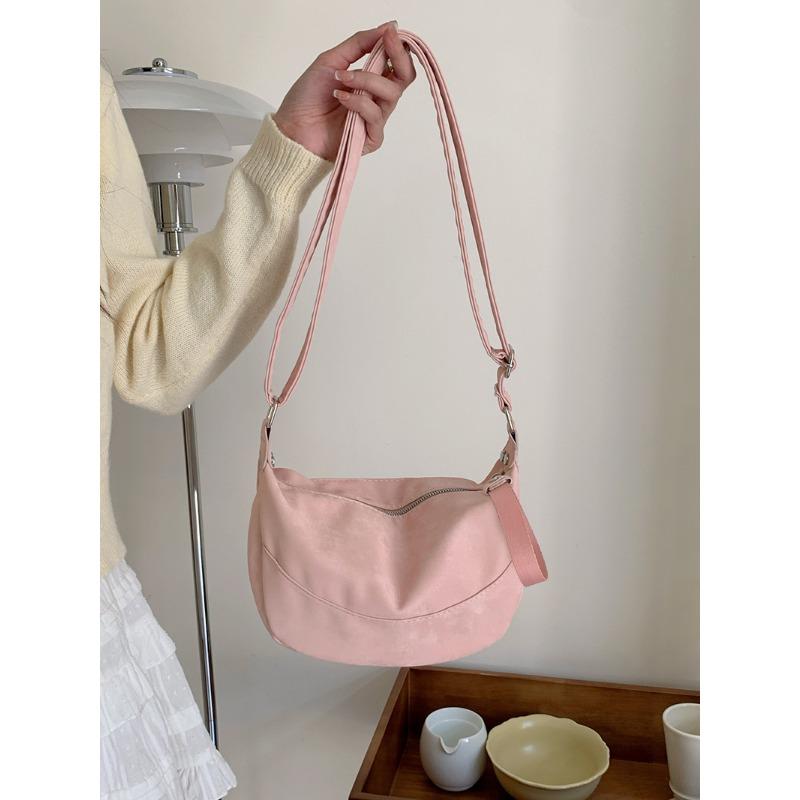Niche Spring and Summer New Versatile One-shoulder Crossbody Bag Korean Version Pink Dumpling Bag Underarm Bag Women