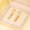 Luxury-sleek Double-ring Diamond-set Fringed Titanium Ear Ring - Minimalist Style Mixed Earrings and Stud Earrings