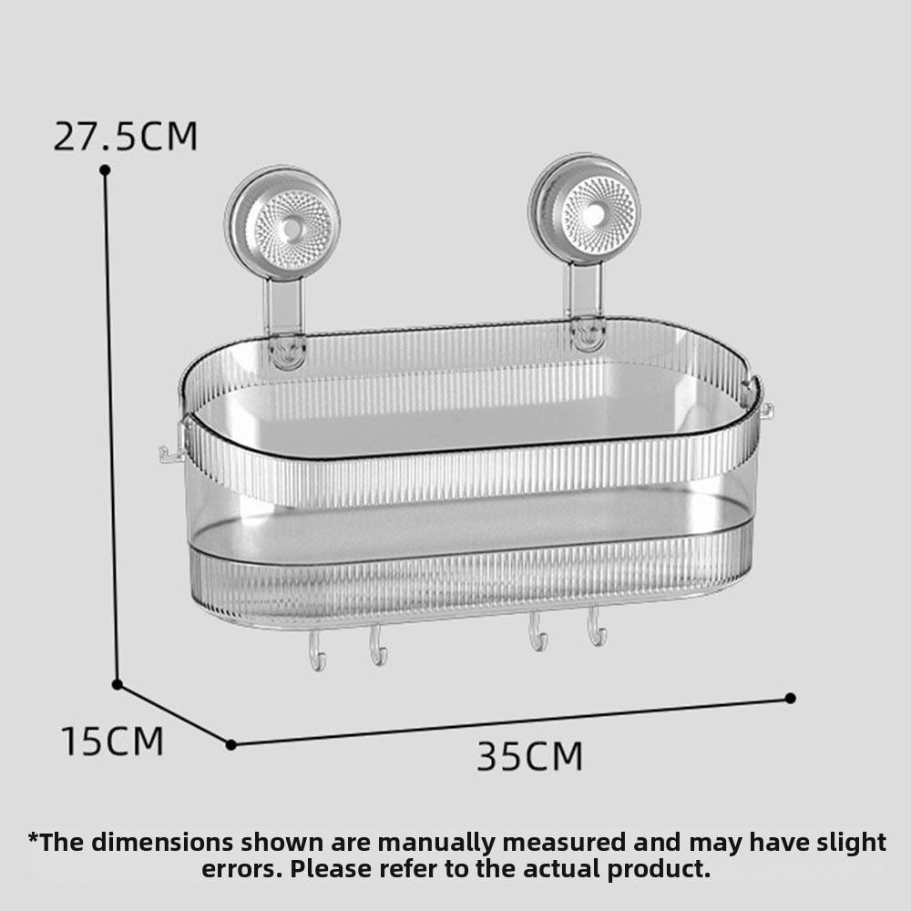 New Suction Cup Bathroom Shelves Transparent With Drain Hole Kitchen Storage Box Wall Mounted Storage Rack Home Supplies