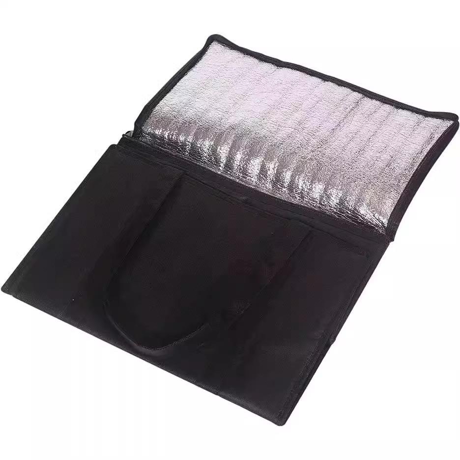 Schwarze isolierte Picknicktasche aus Vliesfolie mit Reißverschluss