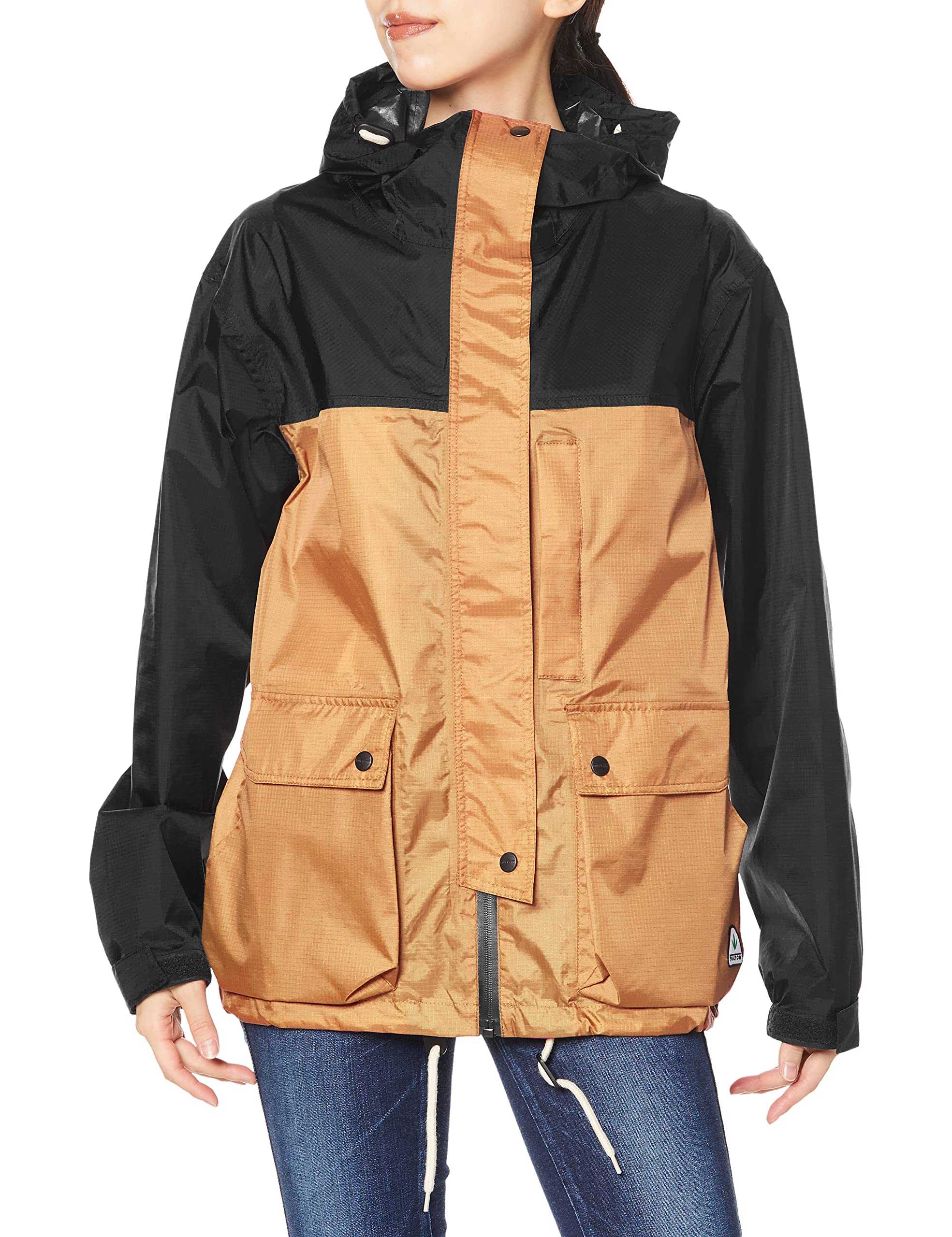 

Rain Goods MOONBAT Nylon Lip Bicolor Mountain Parka с проклеенными швами для женщин и мужчин Подарочный подарок 13170 Бежевый [Fulton] Длина 68,5 см бежевый