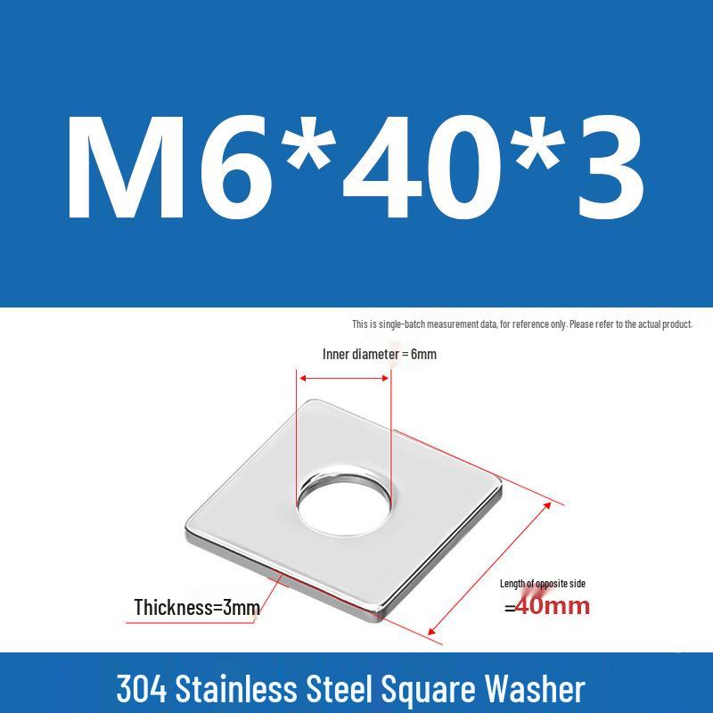 304 Stainless Steel Thickened Square Washer for Curtain Wall (M4-M16)