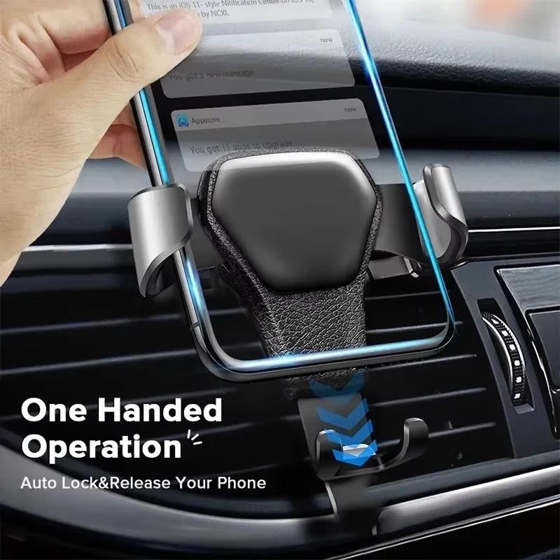 Car Mobile Phone Bracket Gravity Sensor Support Frame Buckle Type Air Outlet Navigation Bracket For IPhone 13 12 Xiaomi Samsung