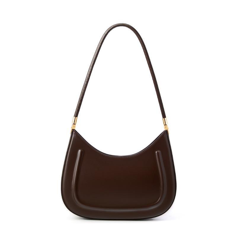 

Черная женская ручная новая сумка-багет из коровьей кожи, большая вместимость, нишевая, из высококачественной кожи, для поездок на работу, подмышечная сумка