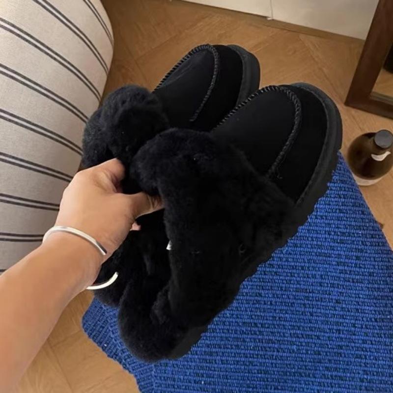 

2025 осень и зима новые тапочки Мао Мао женские носят мех интегрированный домашний бесшумный розовый повседневный универсальный тапочки Мао 40 чёрный