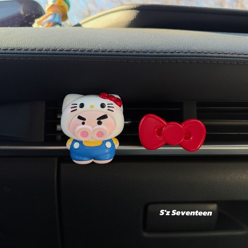 Cute Cartoon Kitty Car Air Vent Clip Aroma Diffuser Stone, Gift for Best Friend's New Car Decoration