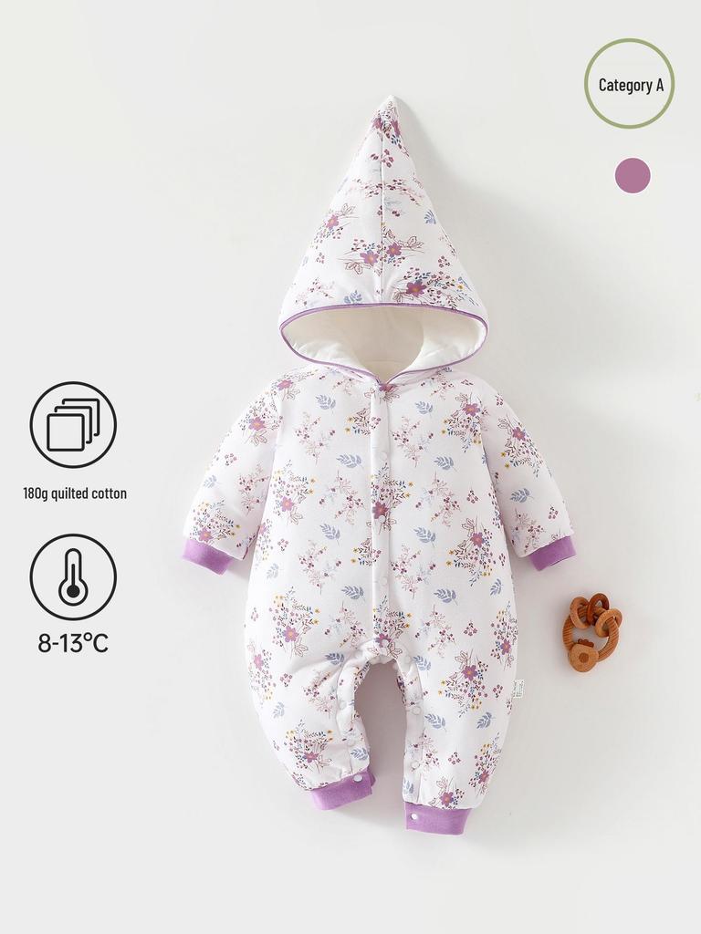 Tuta Imbottita per Bambino 180g, Tuta con Cappuccio Autunno/Inverno, Capo d'Abbigliamento Esterno Caldo in Cotone Classe A