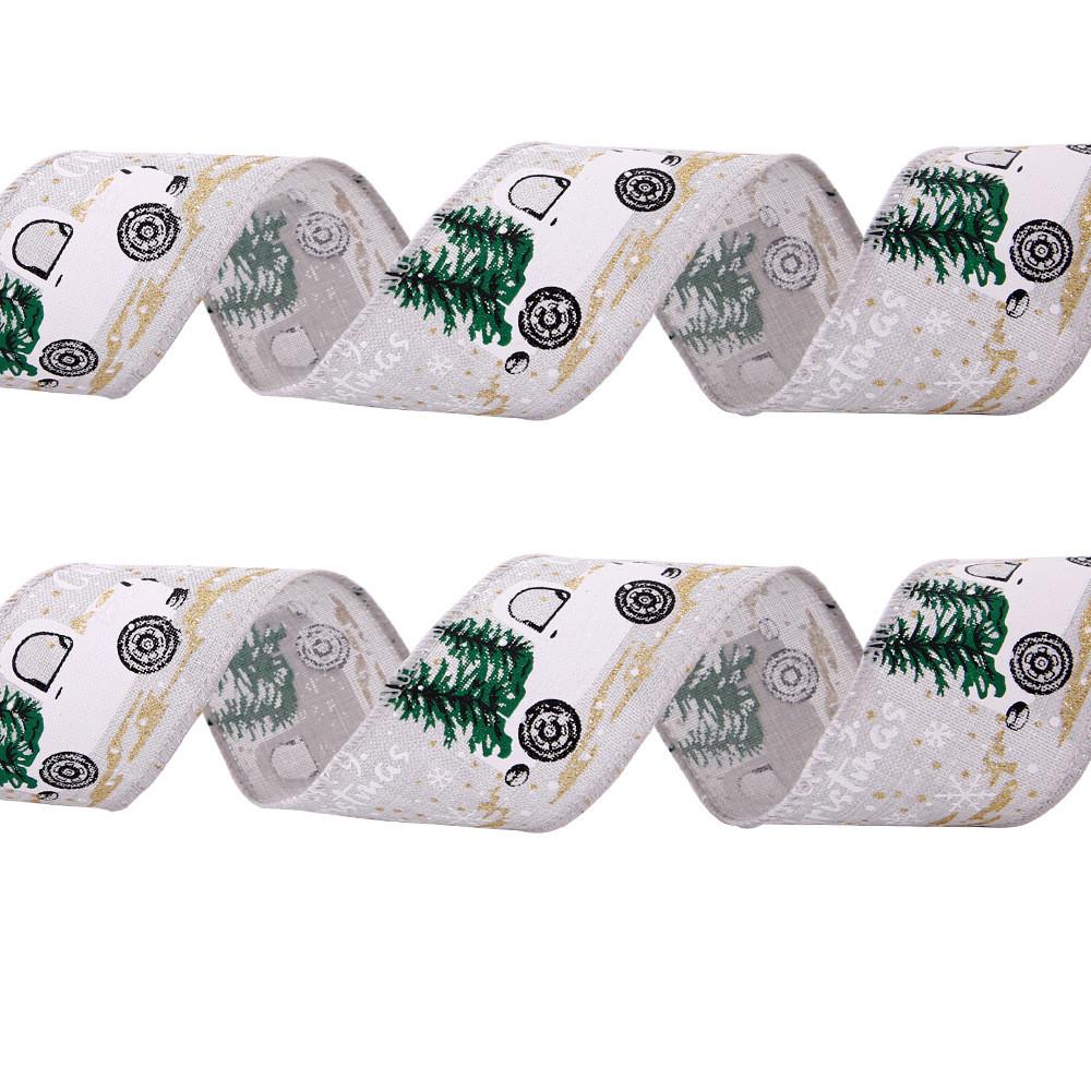 Cheerful Holiday Decor With 2m Cartoon Printed Christmas Ribbons In Assorted Colors