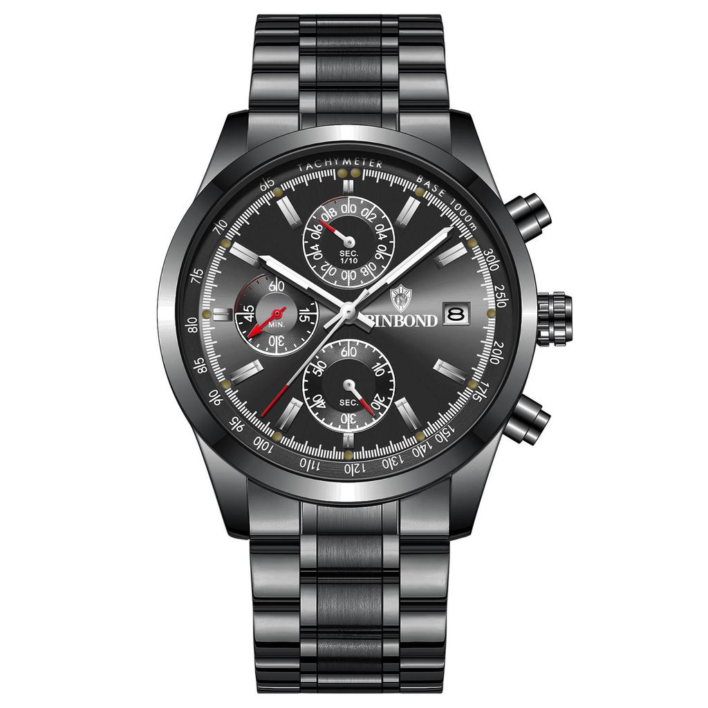 Binbang Steel Strap Men's Quartz Wristwatch - Hot Seller Live Broadcast Edition