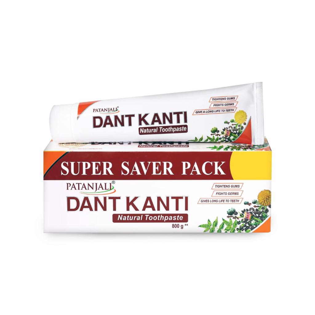 Patanjali Dant Kanti Natürliche Zahnpasta 800G (200G x 4)