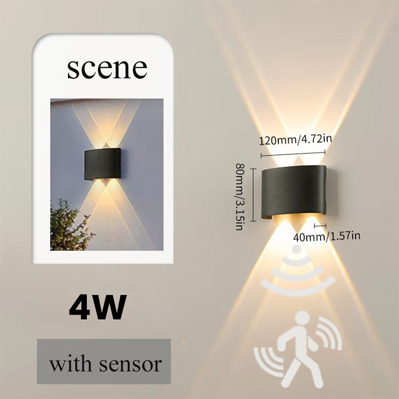 LED Wall Lamp LED Bulb Outdoor Motion Sensor Light Waterproof IP66 Wall Light Porch Garden Lights Living Room Street Stairs