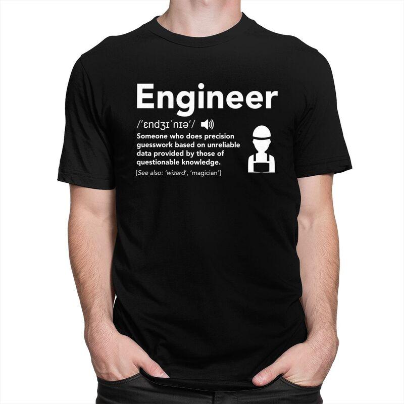 Custom Male Engineer Definition T Shirts Short Sleeve Cotton Tshirt Casual Funny Engineering Gift Tees Loose Fit Clothing