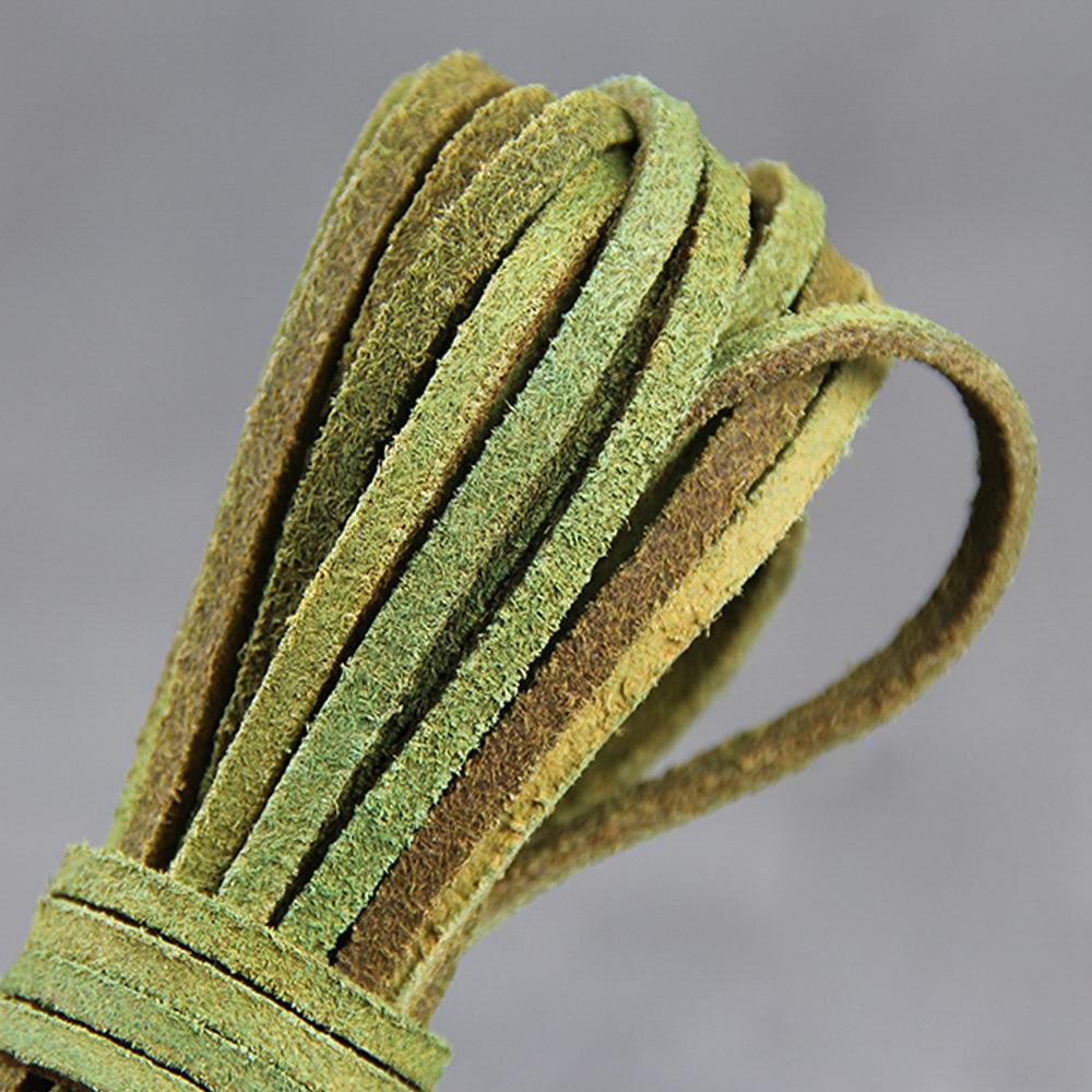Corda Sottile Piatta in Vera Pelle di Mucca Scamosciata, 5 Metri, 3x2mm, Filo per Braccialetti Fai-da-te, Collane, Corda per Appendere, Cordino Decorativo, Accessori