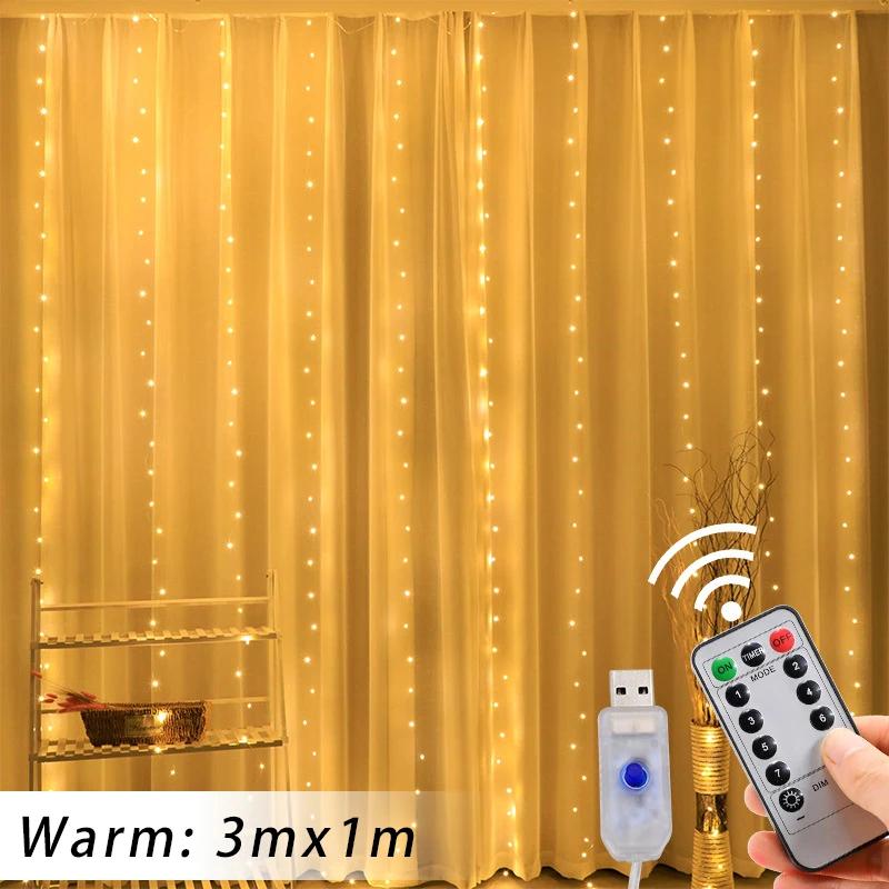 

Светодиодные гирлянды-шторы с 8 режимами и пультом дистанционного управления, гирлянды-феи для рождественских, свадебных и праздничных украшений, комнатные огни для окон