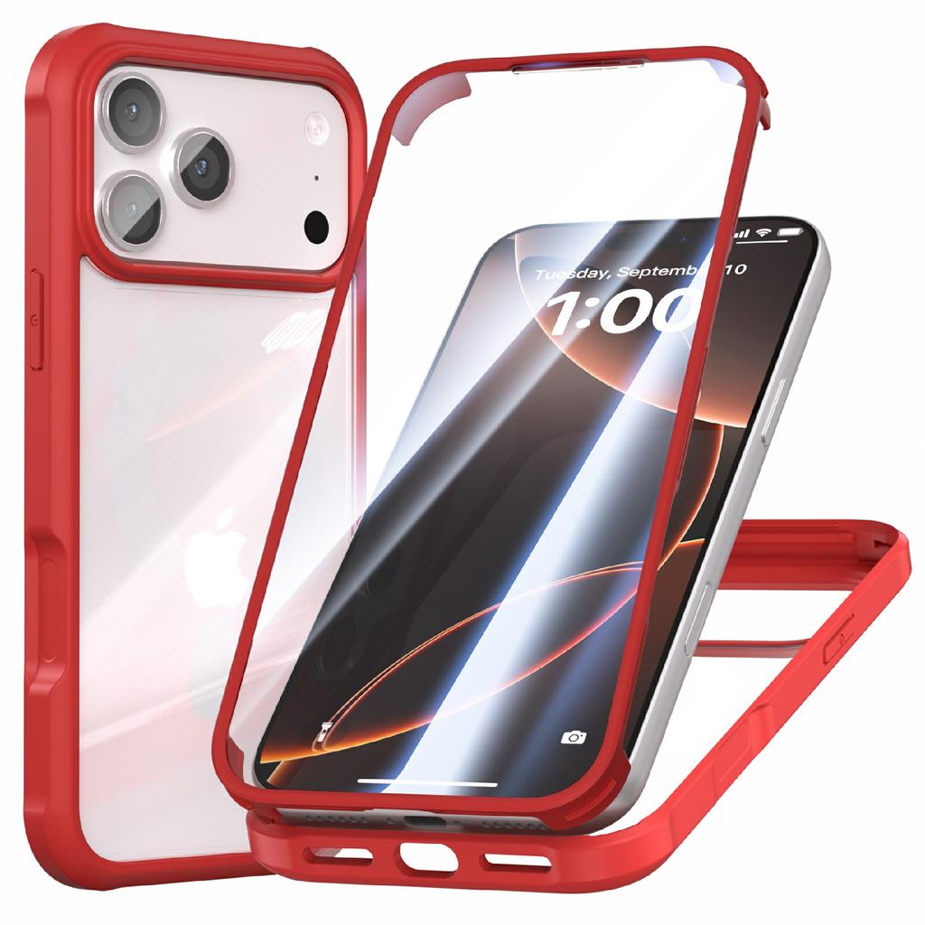 For iPhone 17 Pro Case Double-Sided Tempered Glass+Silicone+TPU Phone Cover