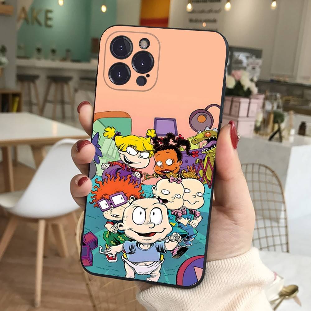 

Cartoon Funny R-Rugrats Phone Case For Iphone 17 16 15 14 13 12 11 Pro Max Plus Black Shell Cover Case iPhone 17