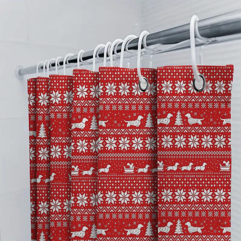 Dachshund Dog Shower Curtain Funny Weiner Dog Pattern Bathroom Decor Cute Puppy Pet Lover Gift Home Decor