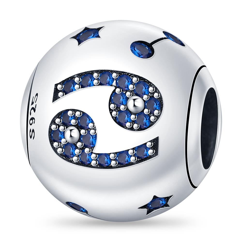 Charm Plata Authentic 12 constellation beads Water, Earth, Fire and wind round bead charm Compatible With 3MM bracelet key chain