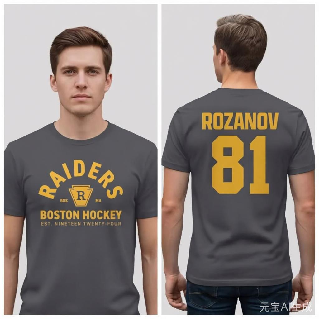 

Connor Storrie Raiders Boston Hockey Rozanov 81 100cotton Mens Shirt Jersey Commemorative Tshirt Summer Short Sleeve Shirt M