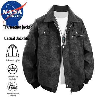 NASA MARVEL Men's Faux Leather Casual Jacket