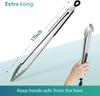Grill Tongs, 17 Inch Extra Long BBQ Tongs, Premium Stainless Steel Metal Tongs for Cooking, Grilling, Barbecue/BBQ, Buffet (17", 1PC)