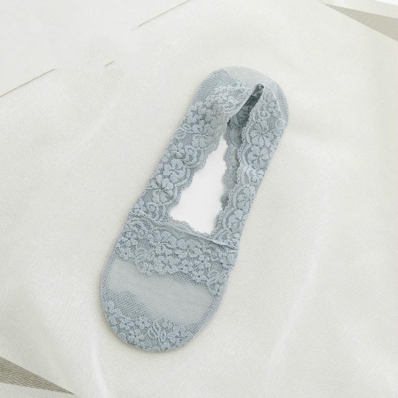 1 Pair Silicone Lace Lace Non-slip Invisible Boat Socks