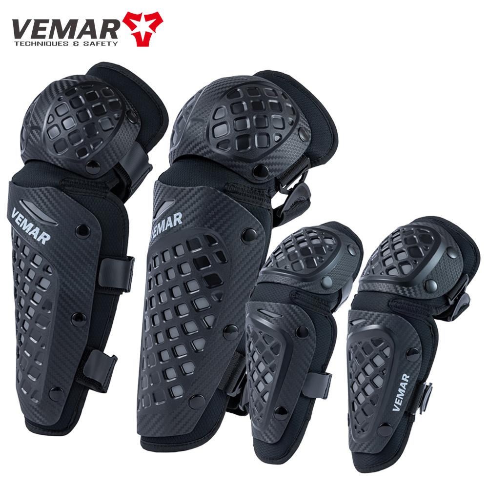 VEMAR Motorcycle Riding Protective Gear Knee Elbow Pads Breathable Lightweight Knee Pads Motorbike Off-Road Cycling 4Pcs/set