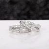 Huitan New Arrival Twist Design Hoop Earrings Silver Color Women Fashion Contracted Female Jewelry Daily Wear Wedding Accessory