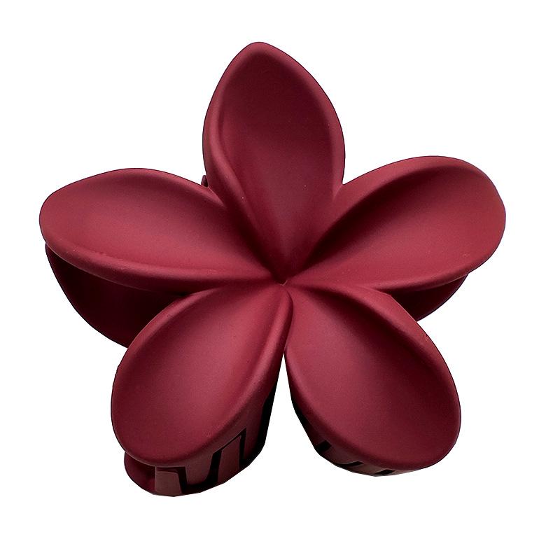 Matte Flower Hair Claw: Five-Petal Clip for Updo & Ponytail