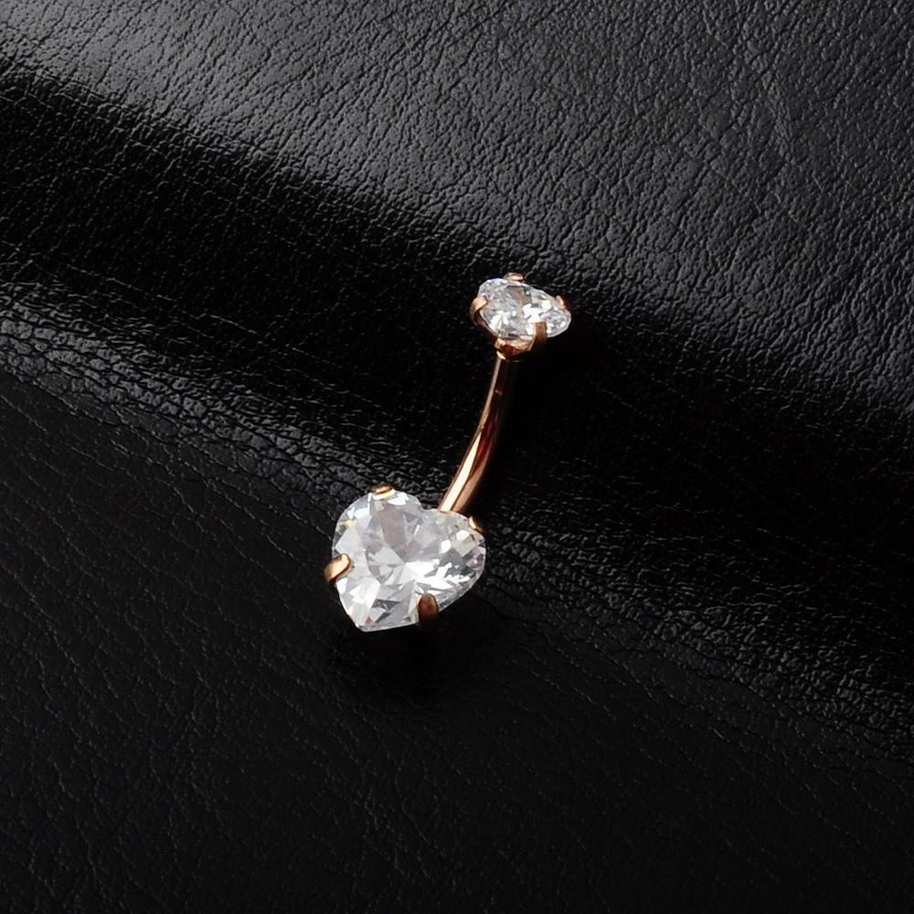 Körperschmuck aus Edelstahl Zirkon Bauchnabelpiercing Geschenk Herz Bauchnabelpiercing Damen